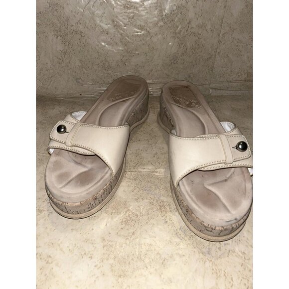 Rag & Bone Beige Sommer Slip On Platform Leather Slide Cork Sandals Size 9.5 - Picture 5 of 9